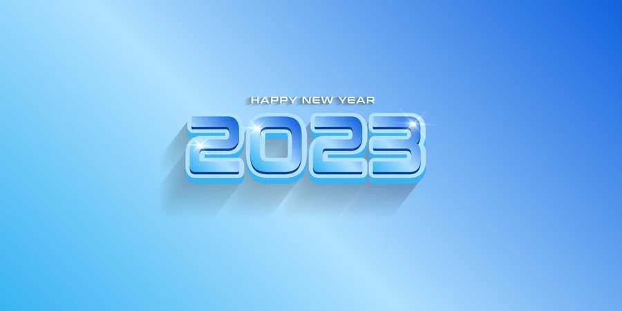 2023新年春节兔年数字字体特效插画背景海报AI矢量设计素材模板【129】